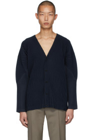 Homme Plissé Issey Miyake - 海军蓝 Basics 开衫