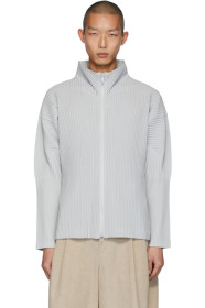 Homme Plissé Issey Miyake - Blouson à glissière gris Basics