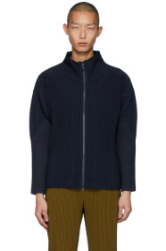 Homme Plissé Issey Miyake - 海军蓝 Basics 拉链夹克