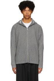 Homme Plissé Issey Miyake - 灰色 Pleats 连帽衫