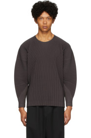 Homme Plissé Issey Miyake - 灰色 Basics 长袖 T 恤
