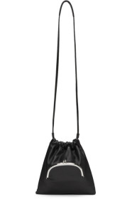 Y's - Pochette en cuir à cordon coulissant noire