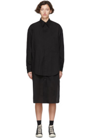 Y's - Black Layered Shirt Dress