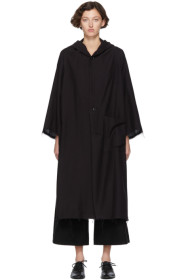 Y's - Black Hooded Haori Coat