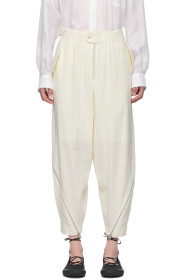 Y's - Off-White Hem Fastener Trousers