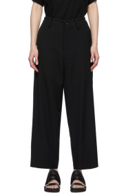 Y's - Black Tapered String Trousers