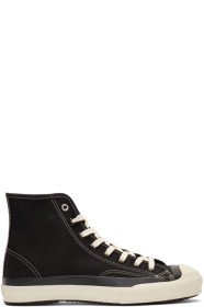 Y's - Black & White High Cut Lace-Up Sneakers