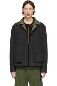 Craig Green - Blouson matelassé noir et vert Worker exclusif à SSENSE