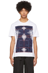 Craig Green - T-shirt blanc et bleu marine Embroidered Body