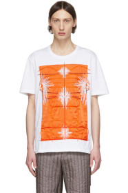 Craig Green - T-shirt blanc et orange Embroidered Body exclusif à SSENSE