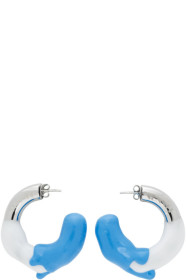 Sunnei - Blue & Silver Rubberized Earrings