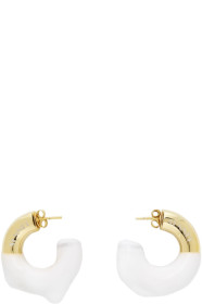 Sunnei - White & Gold Rubberized Earrings