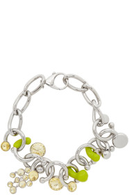 Sunnei - Silver & Green Statement Necklace