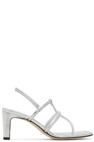Dorateymur - Silver Thong Heeled Sandals