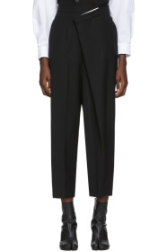Enfold - Black Wool Overlap Trousers