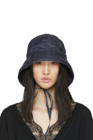 Maison Michel - Navy Denim Effect Veronica Hat