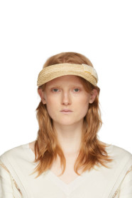 Maison Michel - Beige Staw Helena Visor