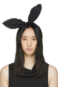 Maison Michel - Black Heidi Rabbit Headband