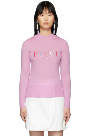 Emilio Pucci - Pink Embroidered Logo Sweater