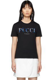 Emilio Pucci - Black Printed Logo T-Shirt