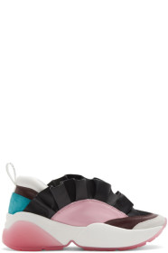 Emilio Pucci - Black & Pink Ruffled Jungle Joy Sneakers