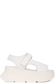 Joshua Sanders - White Leather Spice Wedge Sandals