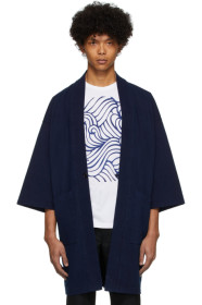 Blue Blue Japan - Blouson bleu Firm Jersey Hanten
