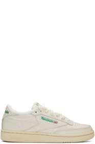 Reebok Classics - Off-White & Green Club C 85 Vintage Sneakers
