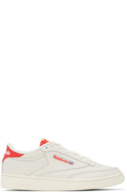 Reebok Classics - 灰白色 & 红色 Club C 85 运动鞋
