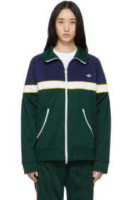 adidas Originals - 绿色 & 蓝色 Samstag 运动夹克