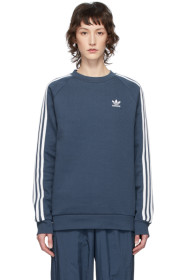 adidas Originals - 蓝色三条纹套头衫