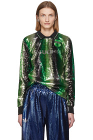 adidas Originals - 绿色 Anna Isoniemi 联名亮片足球 Polo 衫