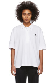 adidas Originals - 白色大廓形 Polo 衫