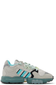 adidas Originals - 白色 & 灰色 ZX Torsion 运动鞋