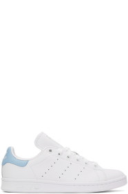 adidas Originals - White & Blue Stan Smith Sneakers