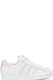 adidas Originals - White & Purple Superstar Sneakers