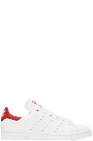 adidas Originals - White & Red Stan Smith Sneakers