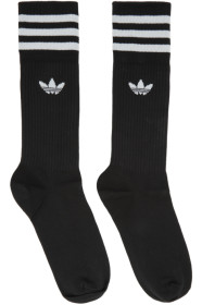 adidas Originals - Three-Pack Black Solid Crew Socks