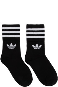 adidas Originals - Three-Pack Black Solid Crew Socks