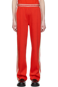Wales Bonner - Red Crochet Stripes Lounge Pants