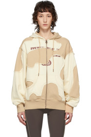 Telfar - Khaki & Off-White Camo Zip-Up Hoodie