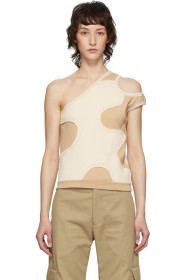Telfar - Khaki & Off-White Patch Asymmetric Tank Top