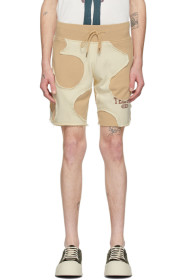 Telfar - Khaki & Off-White Camo Cut-Off Sweat Shorts