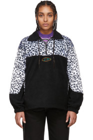 Noon Goons - Black & White Leopard Half-Zip Sweatshirt