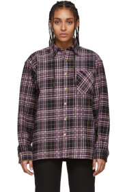 Noon Goons - Black & Pink Denim Check Snap Jacket