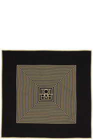 Totême - Foulard en soie noir et blanc cassé Venezia