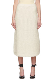 Totême - Jupe en bouclé de mohair blanc cassé Nevis