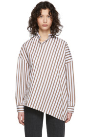 Totême - Chemise rayée blanche et brune Noma