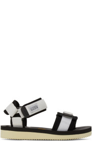 Suicoke - Sandales noires et blanches Cel-V