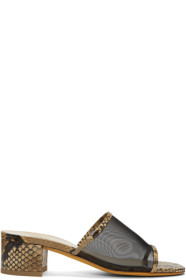 Maryam Nassir Zadeh - Brown Snake Mesh Sophie Slides